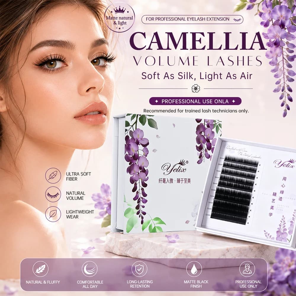Camellia objemové řasy měkké a přirozené