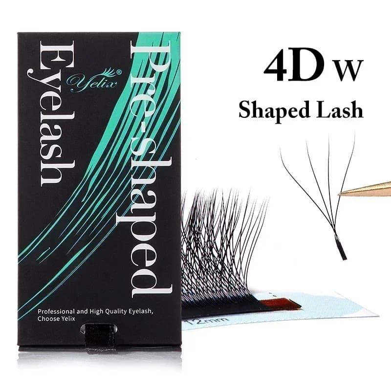 Přírodní měkké předpřipravené vějířky řas 3D-8D ve tvaru W