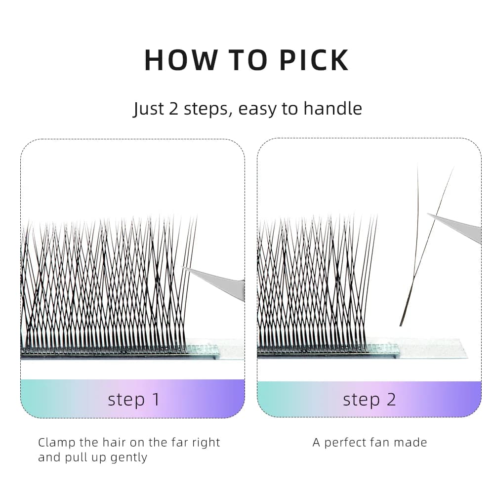 Single Tip 2D Y Shape – ručně pletené prodlužování řas