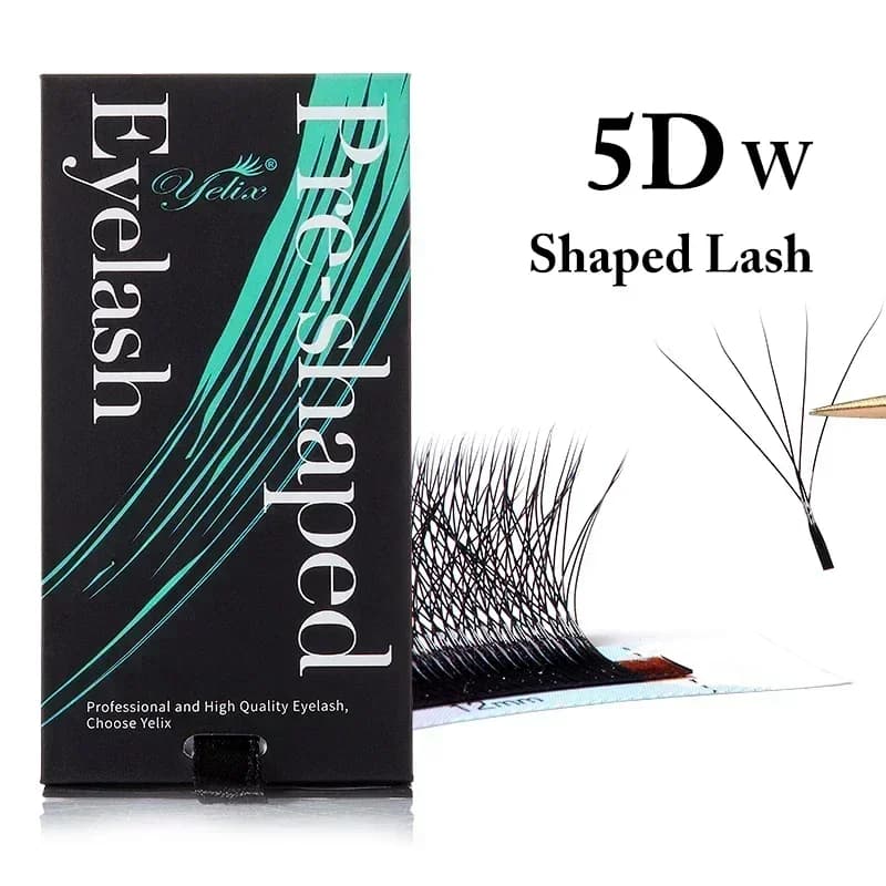 Přírodní měkké předpřipravené vějířky řas 3D-8D ve tvaru W