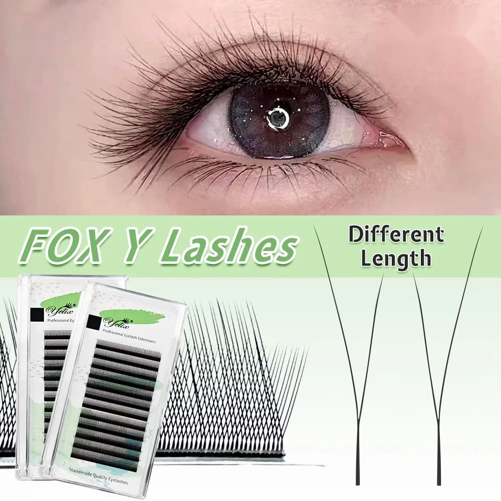 Fox Y tvar B/C ohyb předpřipravené vějířové řasy mix 8-13 mm