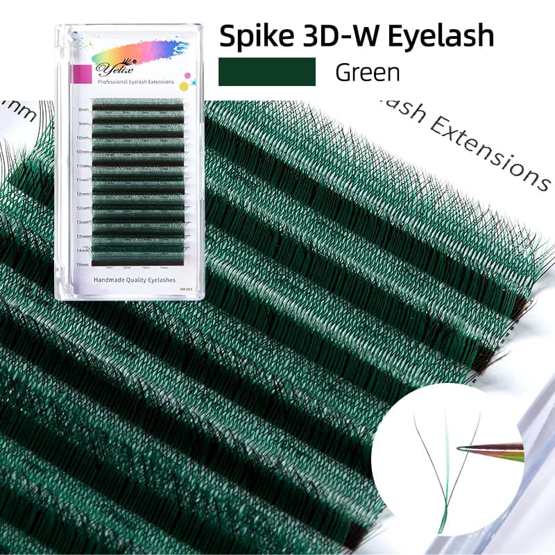 Černé a fialové řasy 3D-W s hroty, objemné