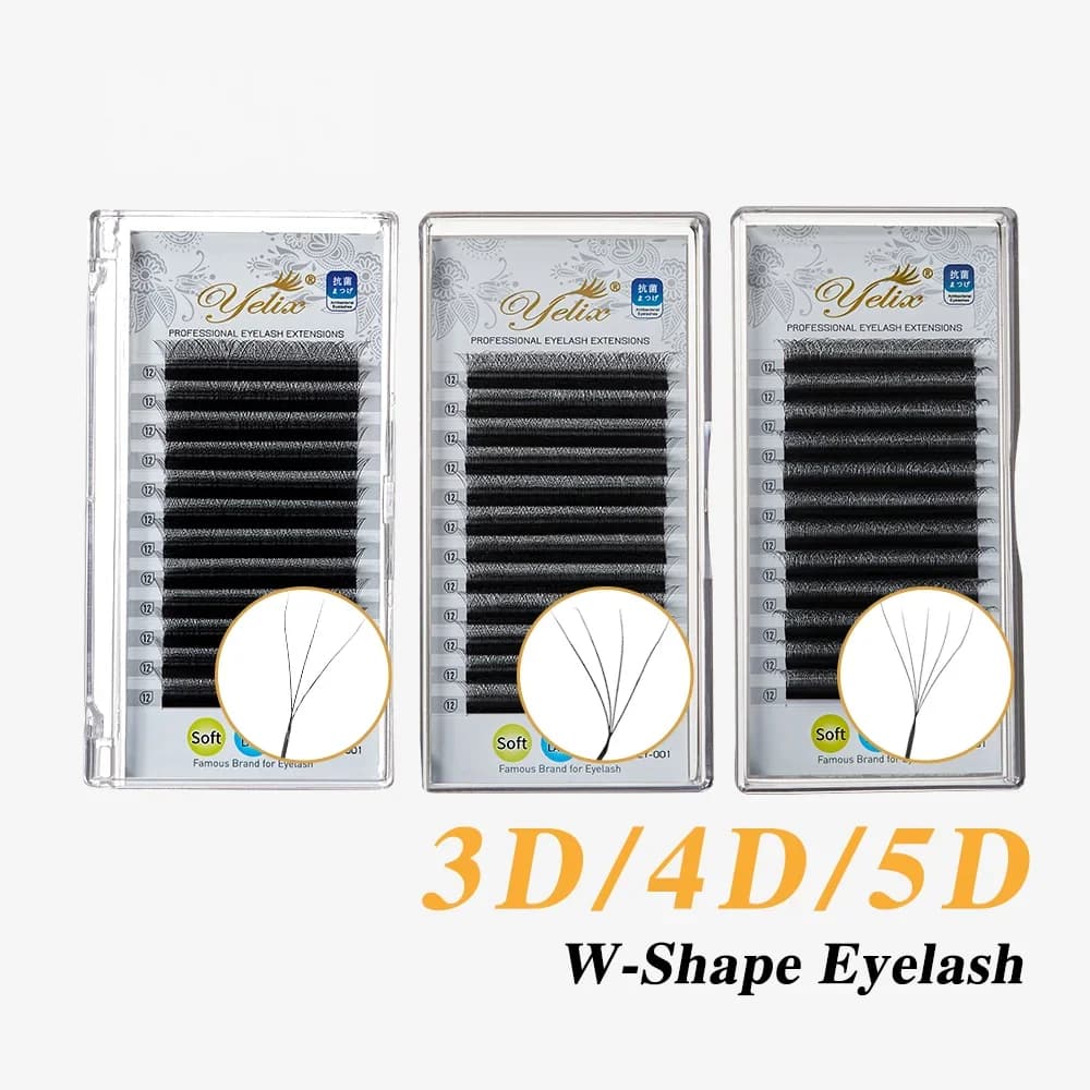 YY a W objemové řasy (3D/4D/5D), předpřipravené svazky