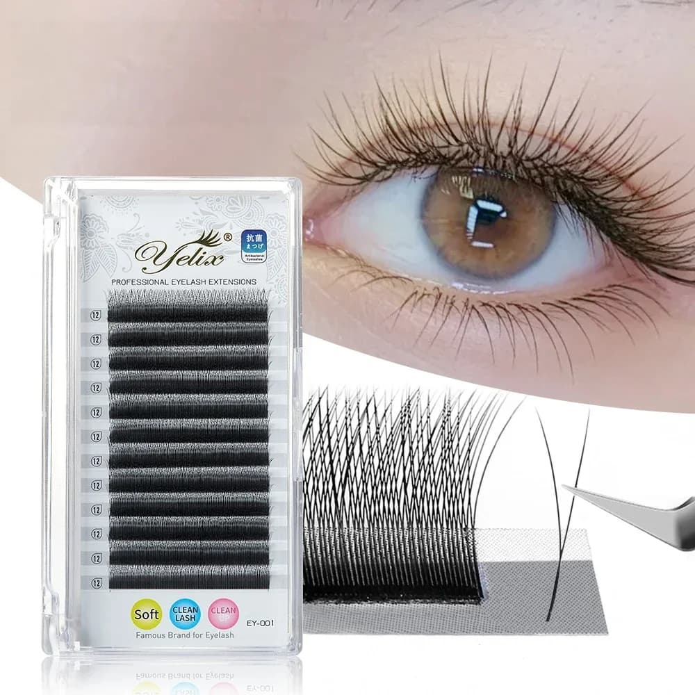 2D Y-shape vějířkové řasy s jednou špičkou 0,10 mm
