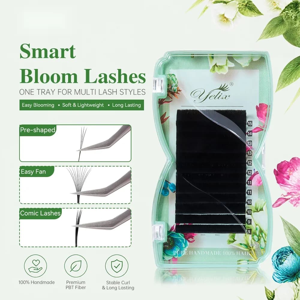 Smart Bloom W-tvarované předpřipravené objemové vějířky pro prodlužování řas