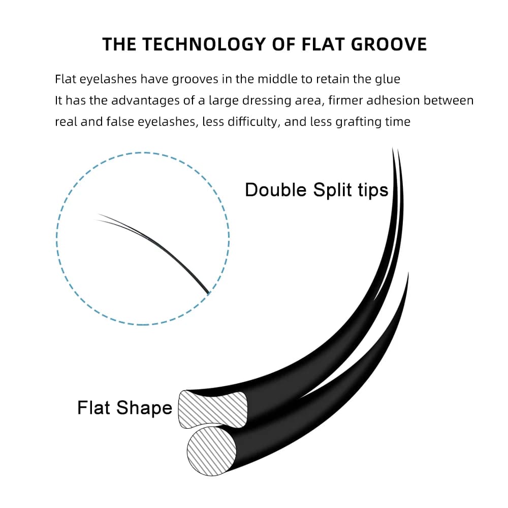 Ploché oválné řasové prodloužení Air Flat D+ Curl