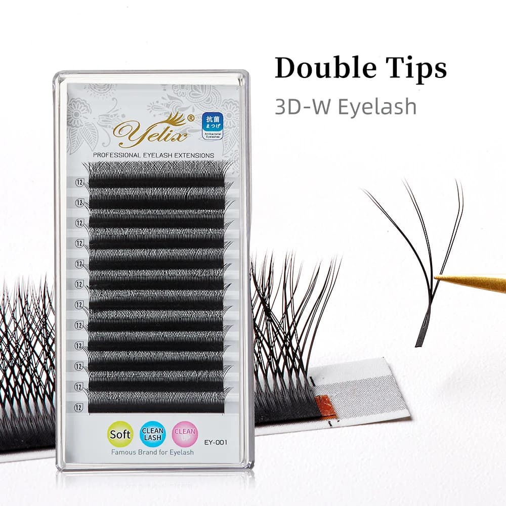 Předtvarované řasy Double Tip 3D ve tvaru W (Automatické květy)